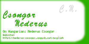 csongor mederus business card